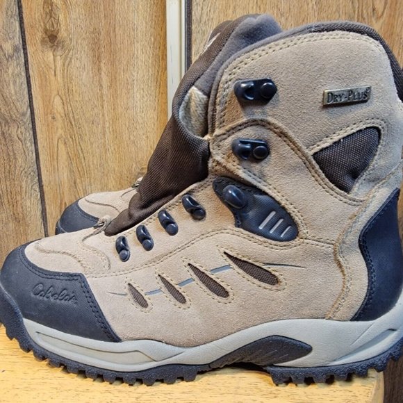 Cabela\'s 83-0535 Mens Brown Suede Thinsulate Hiking Snow Lace-Up Boots Size 9.5D main image 9